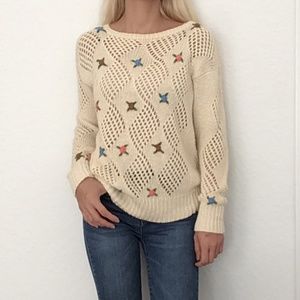 LeRoy Vintage Crochet Sweater Size Large